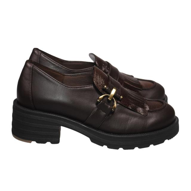 【靴のHOSHIKAWA】  『Dona Miss 8706』 ドナミス キルトローファー 21.5cm〜24.5cm EEEE Dブラウン レディース カジュアル レザーシューズ 国産 幅が広い 厚底 天然皮革