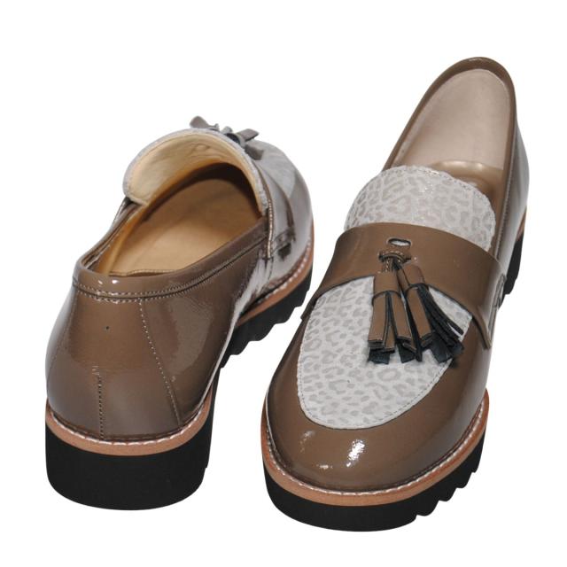 【靴のHOSHIKAWA】  『Dona Miss 9643』 ドナミス タッセルローファー 21.5cm〜24.5cm EEE オークコンビ レディース カジュアル レザーシューズ 国産 天然皮革
