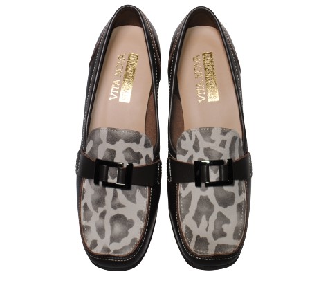 【靴のHOSHIKAWA】  『VITA NOVA 9912』 ヴィタノバ ローファー 21.5cm〜24.5cm レディース  エナメル ダークブラウンC スクエアトゥ ローヒール 日本製 牛革