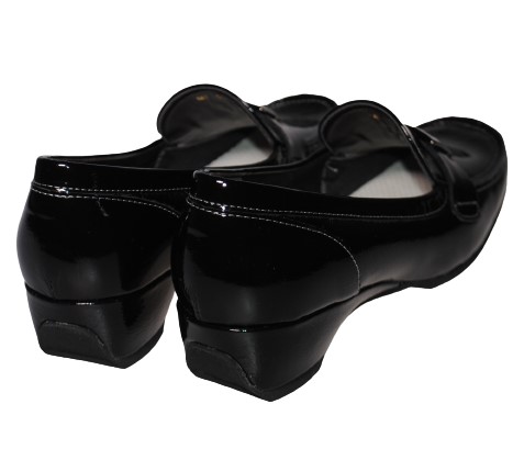 【靴のHOSHIKAWA】  『VITA NOVA 9912』 ヴィタノバ ローファー 21.5cm〜24.5cm レディース  エナメル ブラック スクエアトゥ ローヒール 日本製 牛革