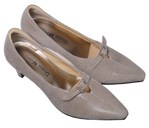 【靴のHOSHIKAWA】  『Dona Miss 9929』 21.5cm〜25cm EEE ドナミス パンプス レディース グレージュ ウェッジソール インヒール 本革 日本製