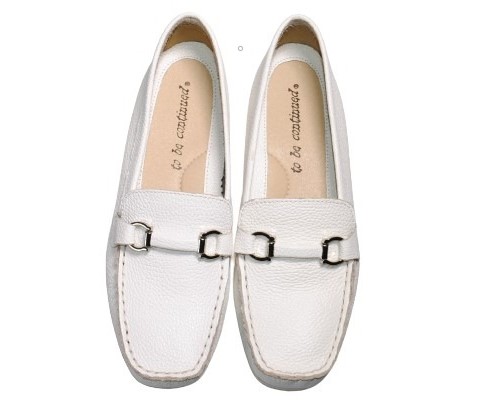 【靴のHOSHIKAWA】  『to be continued 70022』 22.5cm〜24.5cm EEE レディース ドライビングシューズ ホワイト スリッポン 牛革 カジュアル オールシーズン