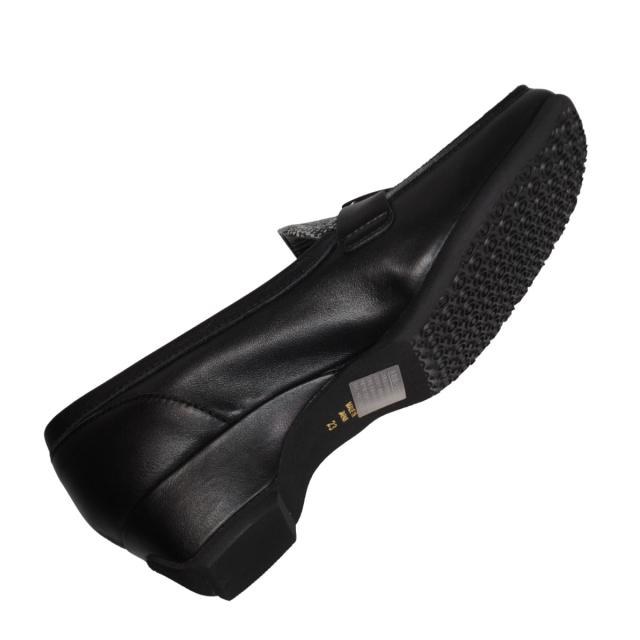 【靴のHOSHIKAWA】  『VITA NOVA 9912』 ヴィタノバ ローファー 21.5cm〜24.5cm レディース ブラックキップ スクエアトゥ ローヒール 日本製 牛革