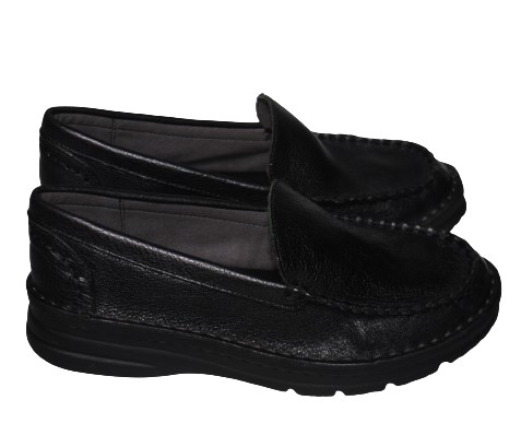 【靴のHOSHIKAWA】  『Yukiko Kimijima 3746』 キミジマユキコ レザースニーカー 22cm〜24.5cm EEEE ブラック レディース スリッポン ゴム紐 本革 カジュアル