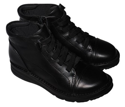 【靴のHOSHIKAWA】  『Yukiko Kimijima 3887』 22cm〜24.5cm EEEE ブラック ショートブーツ レースアップ ファスナー 牛革 秋冬