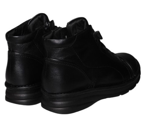 【靴のHOSHIKAWA】  『Yukiko Kimijima 3887』 22cm〜24.5cm EEEE ブラック ショートブーツ レースアップ ファスナー 牛革 秋冬