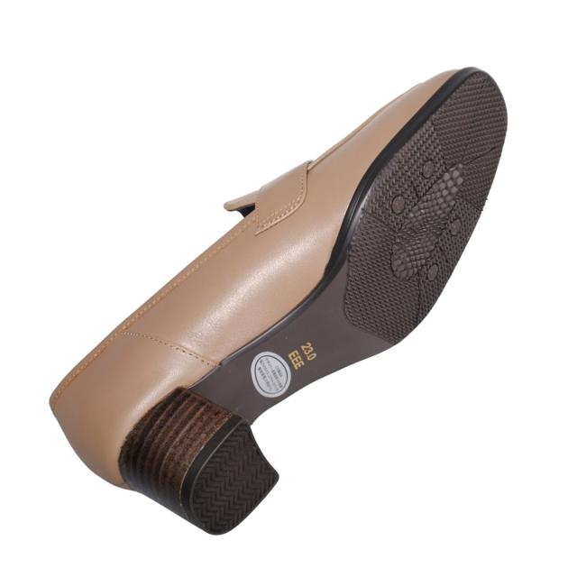 【靴のHOSHIKAWA】  『Yukiko Kimijima 5350』 ユキコキミジマ ローファーパンプス 22cm〜24.5cm EEE ローファー レディース グレージュ フォーマル ビジネス 冠婚葬祭 牛革