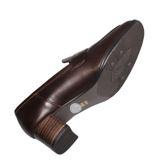 【靴のHOSHIKAWA】  『Yukiko Kimijima 5350』 ユキコキミジマ ローファーパンプス 22cm〜24.5cm EEE ローファー レディース ダークブラウン フォーマル ビジネス 冠婚葬祭 牛革