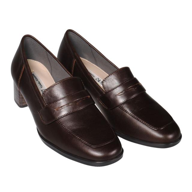 【靴のHOSHIKAWA】  『Yukiko Kimijima 5350』 ユキコキミジマ ローファーパンプス 22cm〜24.5cm EEE ローファー レディース ダークブラウン フォーマル ビジネス 冠婚葬祭 牛革