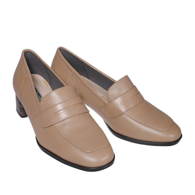 【靴のHOSHIKAWA】  『Yukiko Kimijima 5350』 ユキコキミジマ ローファーパンプス 22cm〜24.5cm EEE ローファー レディース グレージュ フォーマル ビジネス 冠婚葬祭 牛革