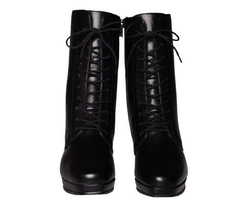 【靴のHOSHIKAWA】  『Yukiko Kimijima 7769』 ユキコキミジマ ミドルブーツ 22cm〜24.5cm EEE レディース ブラックスウェード 内側ファスナー 本革