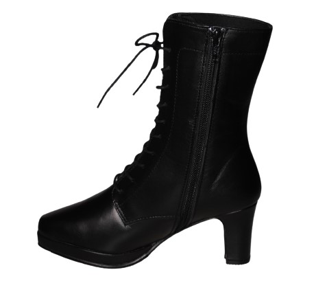 【靴のHOSHIKAWA】  『Yukiko Kimijima 7769』 ユキコキミジマ ミドルブーツ 22cm〜24.5cm EEE レディース ブラックスウェード 内側ファスナー 本革