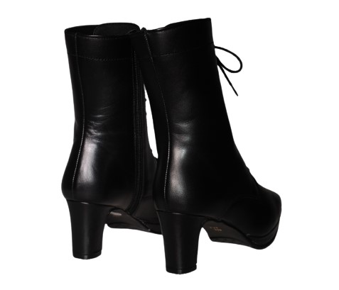 【靴のHOSHIKAWA】  『Yukiko Kimijima 7769』 ユキコキミジマ ミドルブーツ 22cm〜24.5cm EEE レディース ブラックスウェード 内側ファスナー 本革