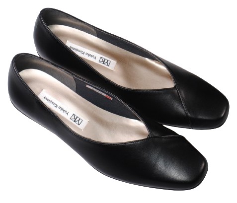 【靴のHOSHIKAWA】  『Yukiko Kimijima 8813』 ユキコキミジマ パンプス 22cm〜24.5cm EEE レディース カジュアル ブラック フォーマル ローヒール Vカット 本革 国産