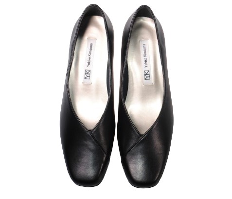 【靴のHOSHIKAWA】  『Yukiko Kimijima 8813』 ユキコキミジマ パンプス 22cm〜24.5cm EEE レディース カジュアル ブラック フォーマル ローヒール Vカット 本革 国産