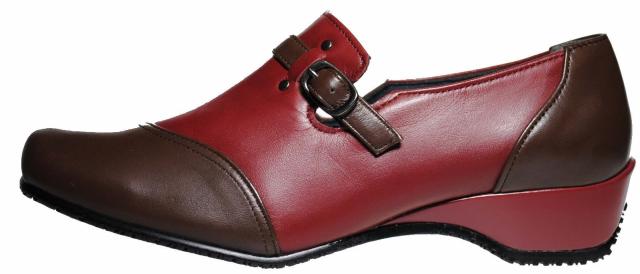 【靴のHOSHIKAWA】  『Yukiko Kimijima 7072』 ユキコキミジマ スリッポン 22cm〜24.5cm EEE ワインブラウン レディース ローファー ウェッジソール 国産 本革