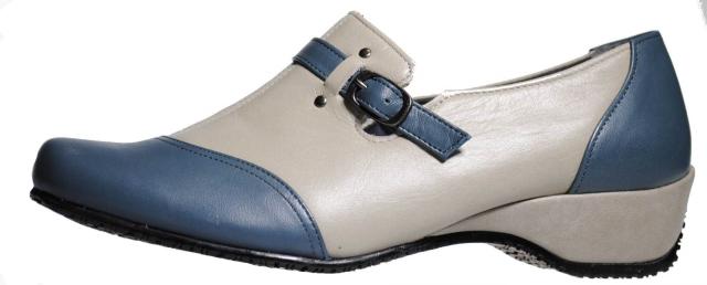 【靴のHOSHIKAWA】  『Yukiko Kimijima 7072』 ユキコキミジマ スリッポン 22cm〜24.5cm EEE ライトグレー レディース ローファー ウェッジソール 国産 本革