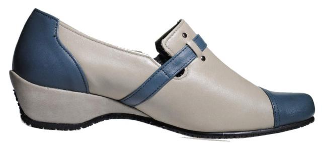 【靴のHOSHIKAWA】  『Yukiko Kimijima 7072』 ユキコキミジマ スリッポン 22cm〜24.5cm EEE ライトグレー レディース ローファー ウェッジソール 国産 本革