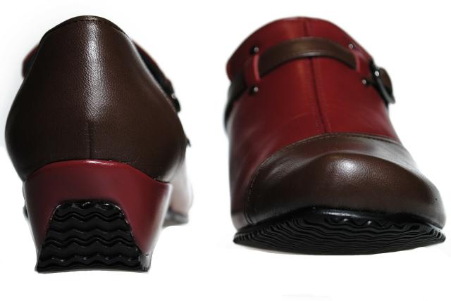 【靴のHOSHIKAWA】  『Yukiko Kimijima 7072』 ユキコキミジマ スリッポン 22cm〜24.5cm EEE ワインブラウン レディース ローファー ウェッジソール 国産 本革