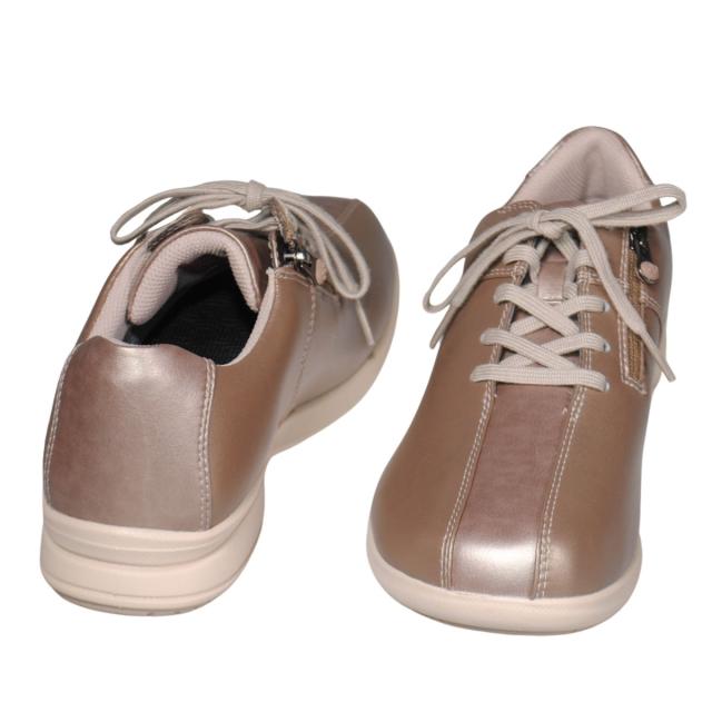 【靴のHOSHIKAWA】  『YONEX SHWLL122』 ヨネックス スニーカー 22cm〜25cm 3.5E レディース  シャンパン ウォーキングシューズ ファスナー 合皮