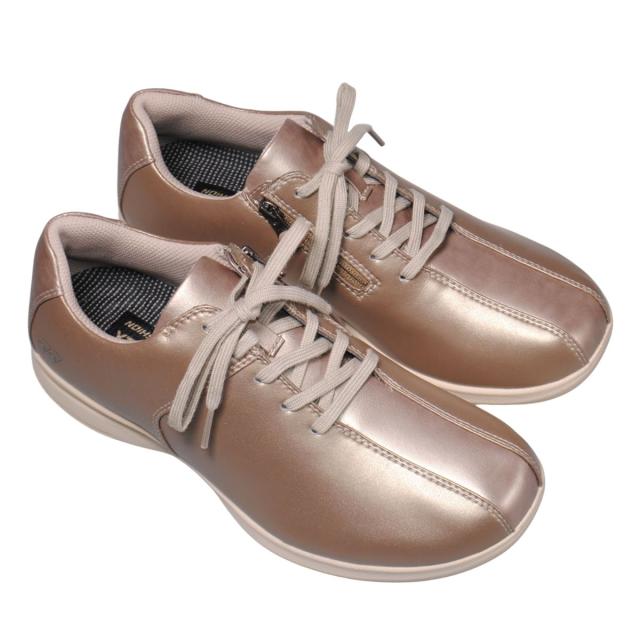 【靴のHOSHIKAWA】  『YONEX SHWLL122』 ヨネックス スニーカー 22cm〜25cm 3.5E レディース  シャンパン ウォーキングシューズ ファスナー 合皮