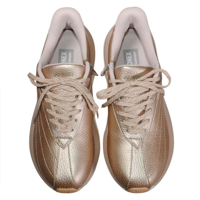 【靴のHOSHIKAWA】  『YONEX SHWL128』 ヨネックス スニーカー 22cm〜25cm 3.5E レディース ゴールド ウォーキングシューズ 合皮 巾広