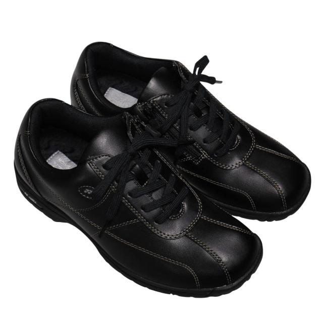 【靴のHOSHIKAWA】  『YONEX SHWLLC41』 ヨネックス スニーカー 22cm〜25cm 3.5E レディース ブラック ウォーキングシューズ ファスナー レースアップ 合皮 撥水 巾広