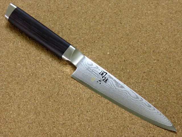 関の刃物 ペティナイフ 12cm (120mm) 貝印 関孫六 ダマスカス