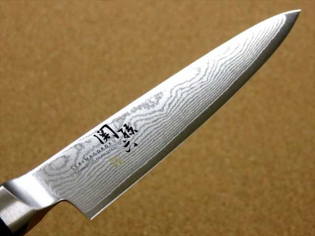 関の刃物 ペティナイフ 12cm (120mm) 貝印 関孫六 ダマスカス