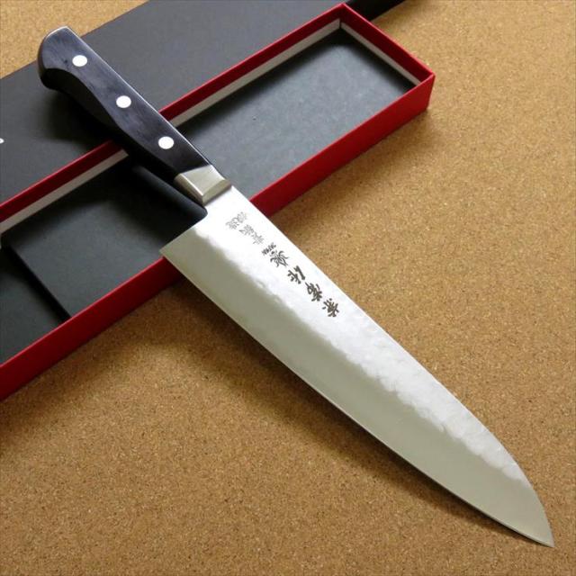 関の刃物 牛刀 200mm 兼常作 鎚目 本割込 炭素鋼 青紙2号 肉切り 包丁 関の刃物 牛刀 20cm (200mm) 名匠 兼常作 鎚目 本割込 青紙2号