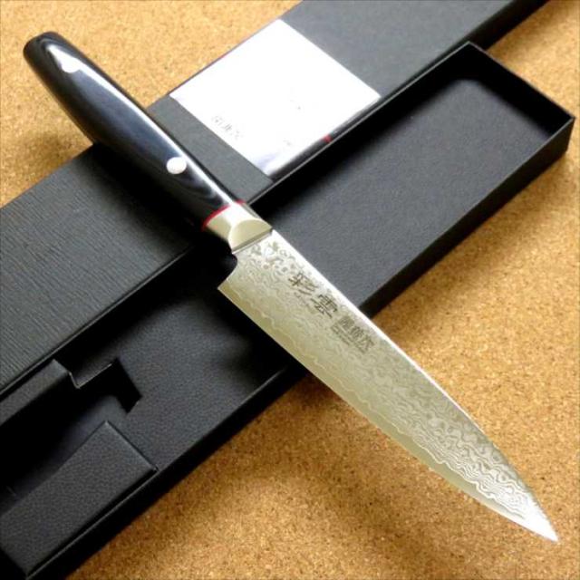 関の刃物 ペティナイフ 12cm (120mm) 関兼次 彩雲 V金10号 VG10 ダマスカス鋼 33層 SUS410 マイカルタハンドル 果物包丁 野菜 果物の皮むき カクテル ケーキ用フルーツ 飾り切りナイフ 小型の両刃万能ナイフ 国産日本製の通販は