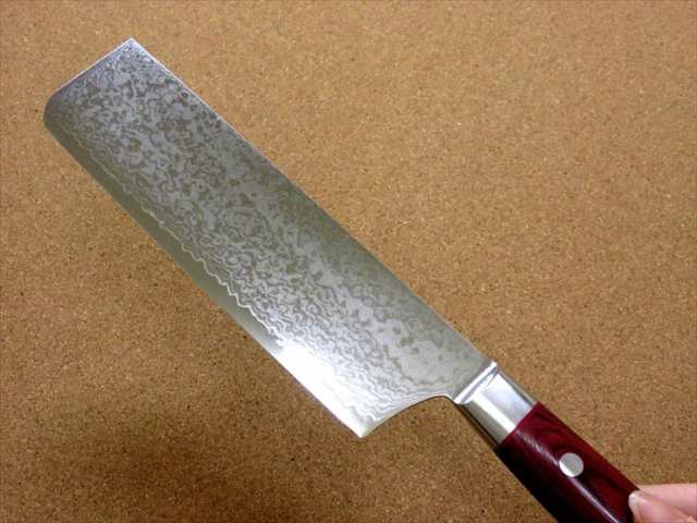 関の刃物 菜切り包丁 16.5cm (165mm) MCUSTA ZANMAI 三昧 クラシック プロ ダマスカス 33層鋼 芯金VG-10  ステンレススチール 赤合板ハンドル 最高級 職人用の洋包丁 家庭用の野菜全般を切る両刃包丁 キャベツの千切り 大根のかつらむきなど  国産日本製の通販はau PAY ...