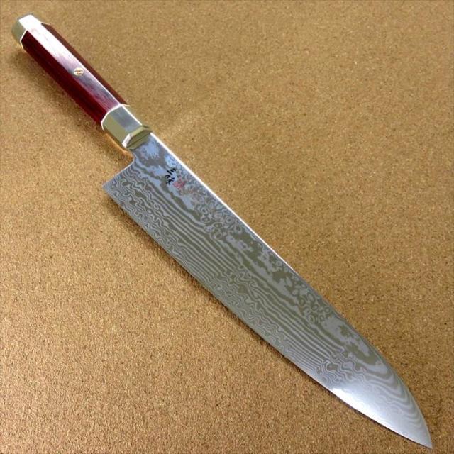 関の刃物 牛刀 24cm (240mm) MCUSTA ZANMAI 三昧 アルティメット 荒波 VG-10 and VG-2 コアレス鋼 ステンレススチール 赤合板ハンドル 最高級 職人用の洋包丁 精肉の仕分け 魚の処理 野菜切り パン切りなど様々な用途に使いやすい多種多様な両刃万能包丁 国産日本製 34,255円