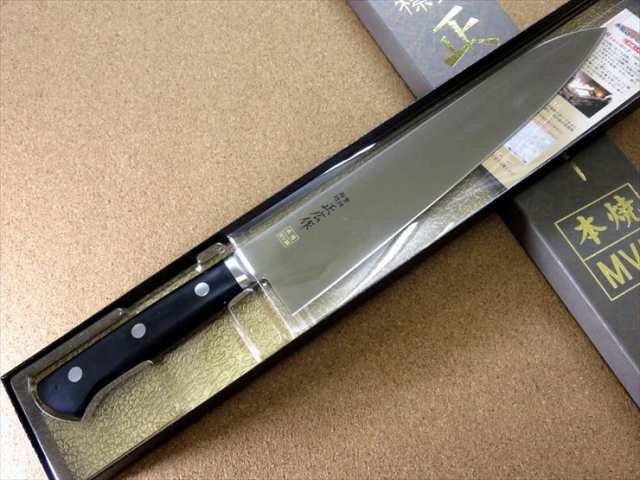 関の刃物 牛刀 27cm (270mm) 正広 本焼 MV鋼 MBS-26 モリブデンバナジウム アセタールコポリマー樹脂ハンドル 職人用の洋包丁 精肉の仕分