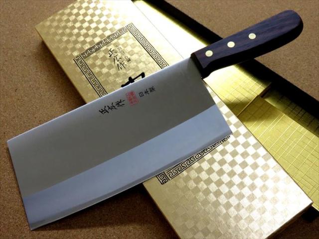 関の刃物 中華包丁 195mm 正広 角中型 中厚 本割込三合