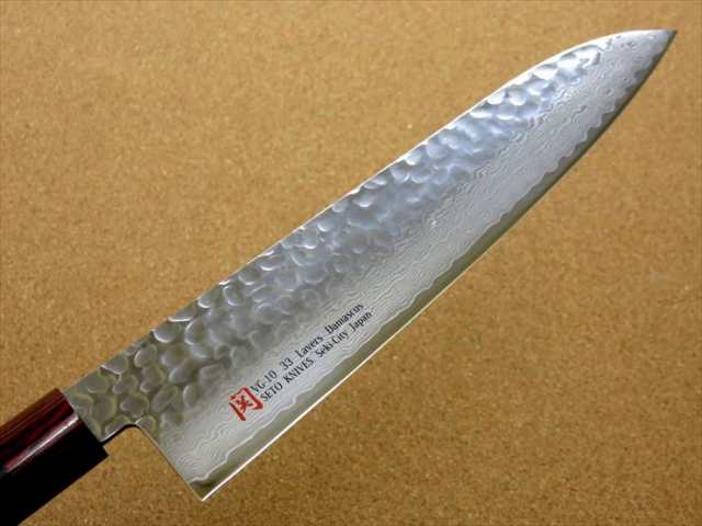 関の刃物 牛刀 21cm (210mm) 伊勢屋 V金10号 VG10 鍛錬 ニッケル