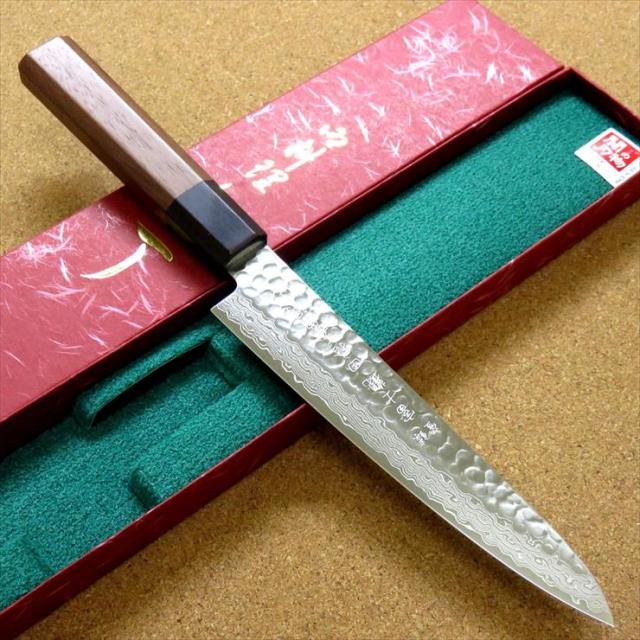 関の刃物 ペティナイフ 150mm ダマスカス45層 鎚目 フルーツ 果物包丁 関の刃物 ペティナイフ 150mm ダマスカス45層 鎚目 フルーツ 果物包丁