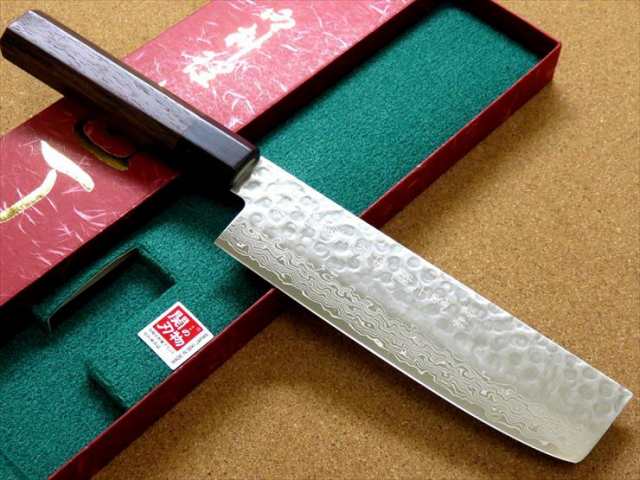 関の刃物 菜切り包丁 16cm (160mm) 富士觀 鎚目鍛造 ダマスカス VG-10 