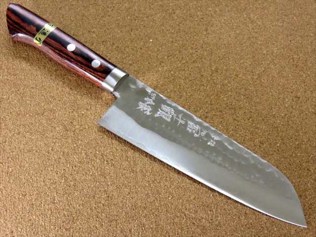 関の刃物 三徳包丁 17cm (170mm) 富士觀 鎚目鍛造 本割込 3層鋼 V金1号