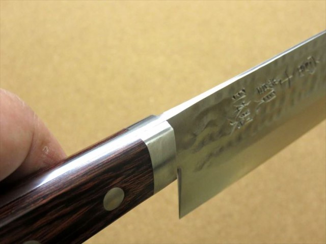 関の刃物 菜切り包丁 165cm (165mm) 富士觀 鎚目鍛造 本割込 3層鋼 V金