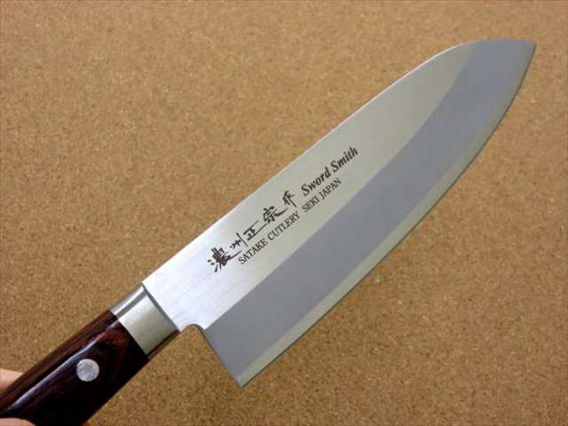 関の刃物 三徳包丁 17cm (170mm) 濃州正宗作 ぼかし入 割込