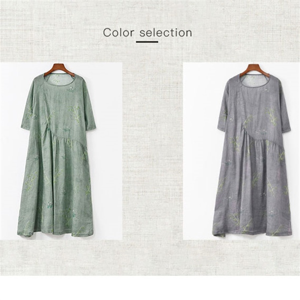 値下げ ワンピース レディース 秋 秋服 天麻 ワンピ ロング 長袖 バンドカラー 花柄 前開き 薄手 ゆったり フラワー パイピングワンピース_3
