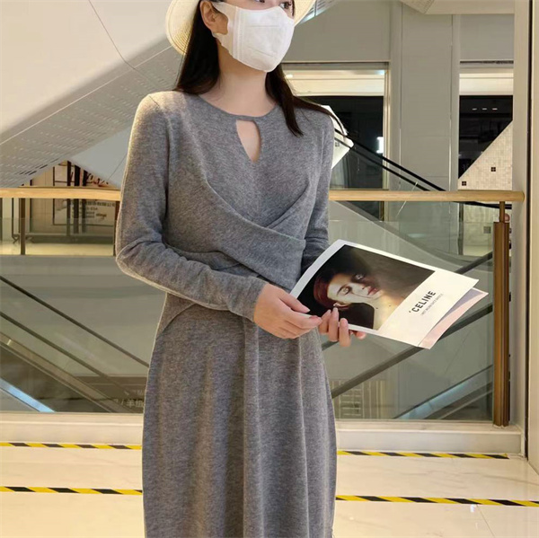 ポイント超超祭 ニットワンピース 秋冬 ケーブルニット リブニット