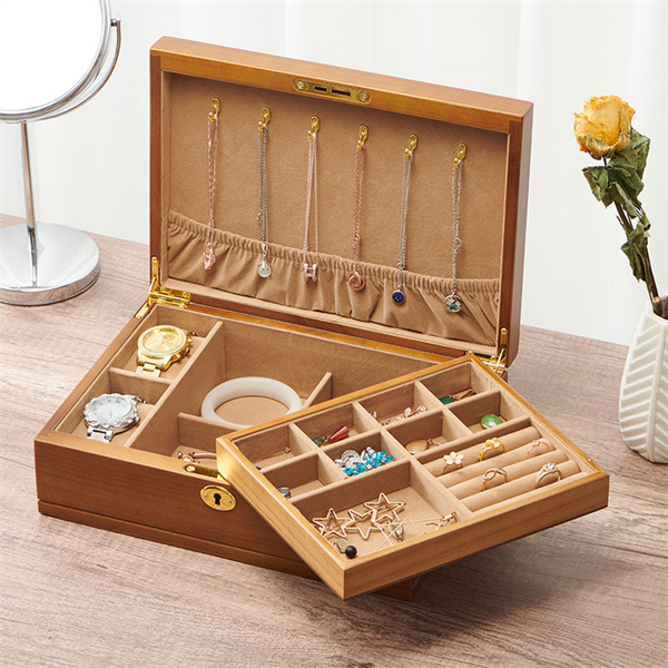 アクセサリーケース 宝石箱 ジュエリーボックス 木製 アンティーク風 2