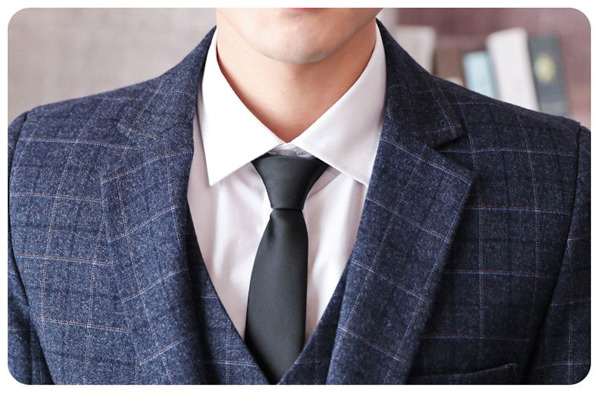 ポイント超超祭 メンズスーツ チェック柄 3点セット スリーピース