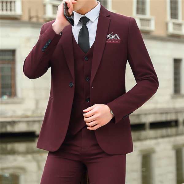 ヴィンテージDouble-breasted setup \u0026 shirt \u0026 tie Wine