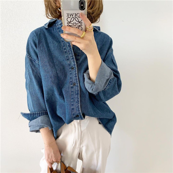 シャツ デニム レディース トップス ストライプ デニムシャツ