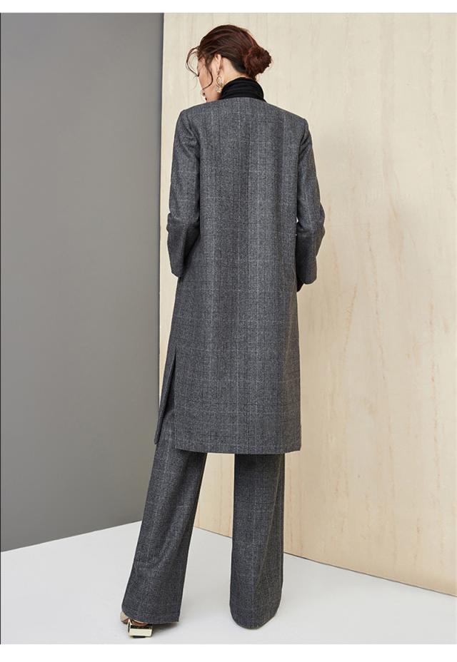 ポイント超超祭 スーツセット レディース パンツセット 事務服 チェック柄 ワイドパンツ ビジネススーツ ラシャ セレモニー 入学式 通勤OL オシャレ 着痩せ ポイント超超祭 スーツセット レディース パンツセット 事務服