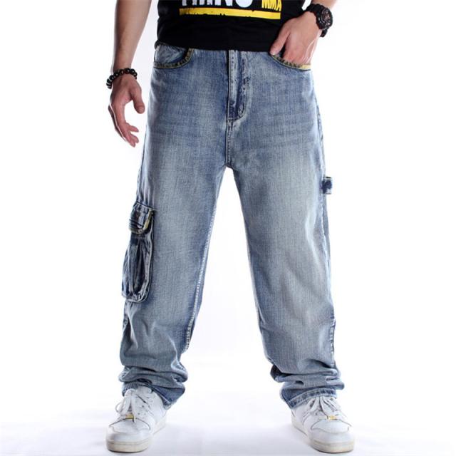 限定値下げ！極太 デニムパンツ メンズ ジーンズ ヒップホップ ルーズフィット B系 ワイド ストリート系 HIPHOP バギーパンツ 大きいサイズ ゆったり_3