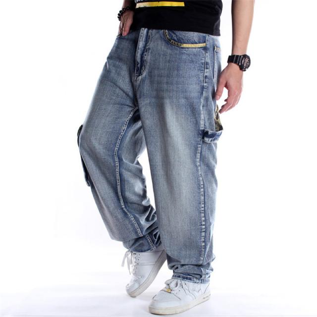 限定値下げ！極太 デニムパンツ メンズ ジーンズ ヒップホップ ルーズフィット B系 ワイド ストリート系 HIPHOP バギーパンツ 大きいサイズ ゆったり_4